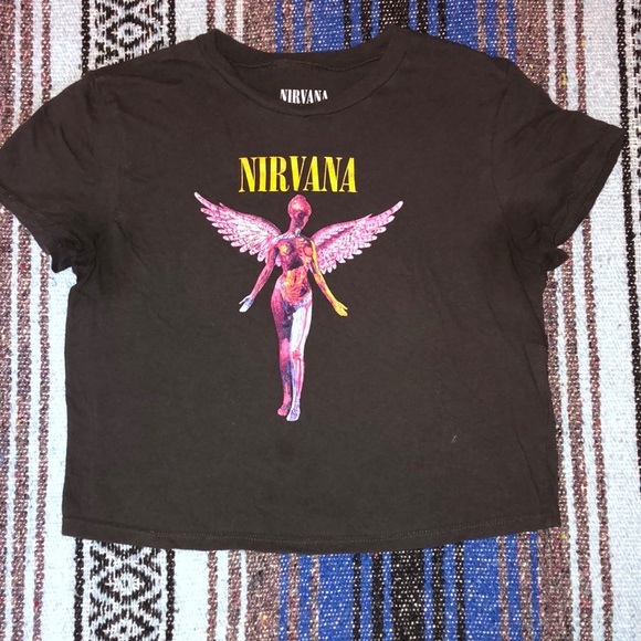 Nirvana Crop Top Tee Shirt - Picture 1 of 11